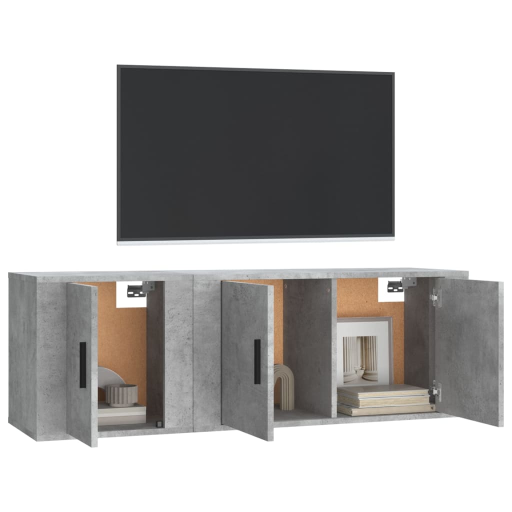 Set di Mobili Porta TV 2 pz Grigio Cemento in Legno Multistrato - homemem39