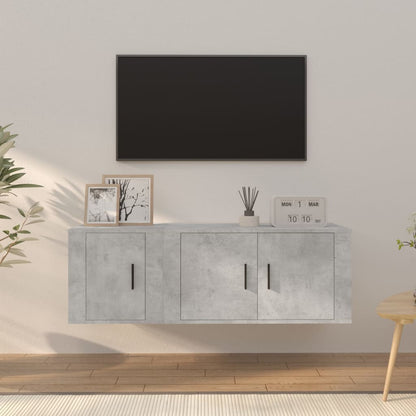 Set di Mobili Porta TV 2 pz Grigio Cemento in Legno Multistrato - homemem39