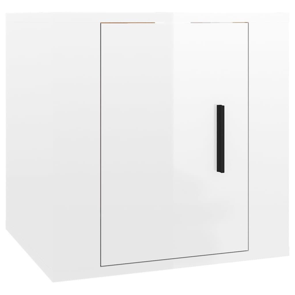 Set di Mobili Porta TV 2 pz Bianco Lucido in Legno Multistrato - homemem39