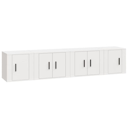 Set di Mobili Porta TV 4 pz Bianco in Legno Multistrato - homemem39