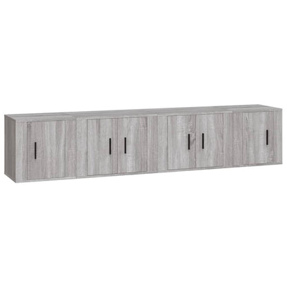 Set di Mobili Porta TV 4 pz Grigio Sonoma in Legno Multistrato - homemem39