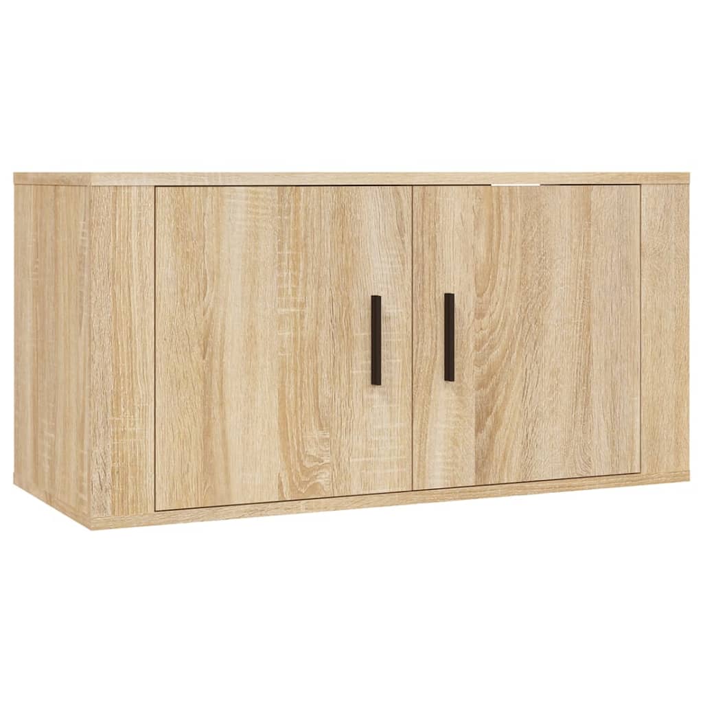 Set di Mobili Porta TV 2 pz Rovere Sonoma in Legno Multistrato - homemem39