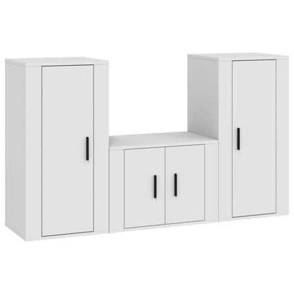 Set Mobili Porta TV 3 pz Bianco in Legno Multistrato - homemem39