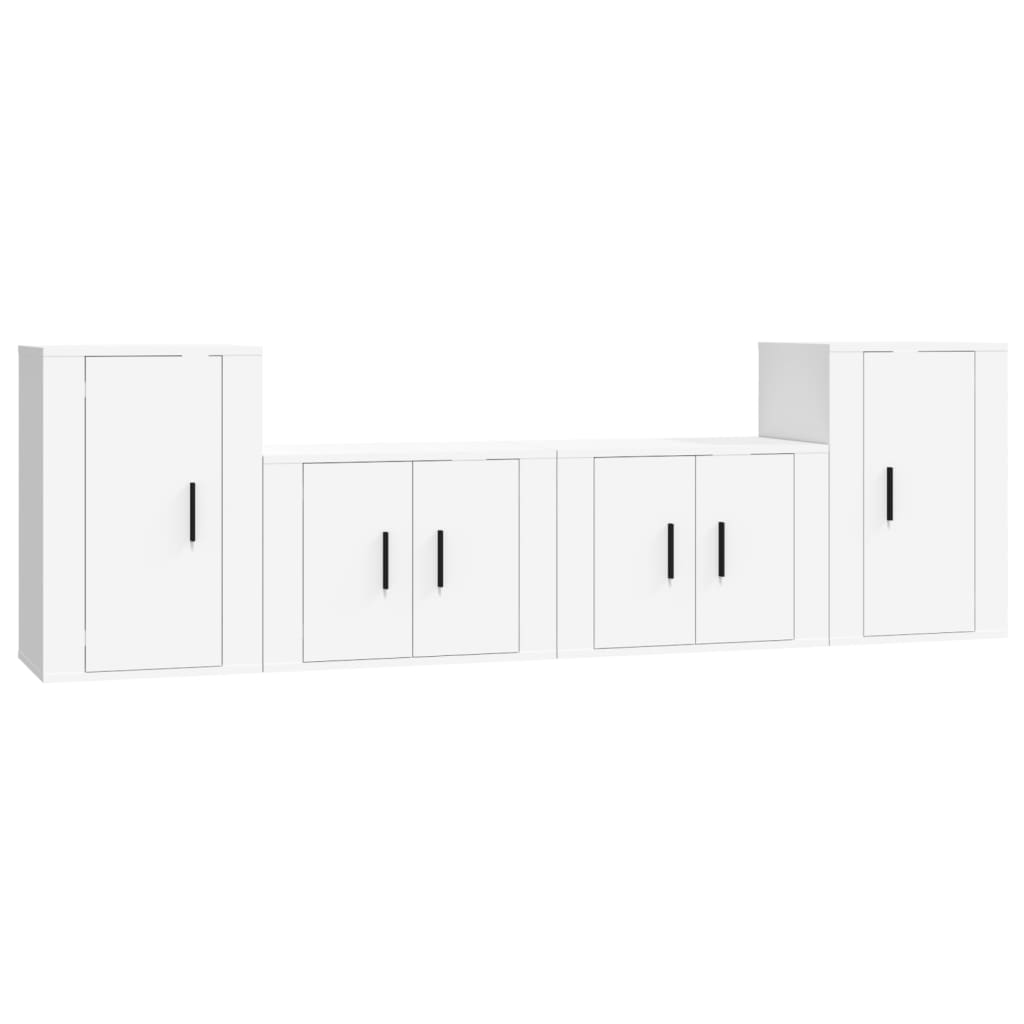 Set di Mobili Porta TV 4 pz Bianco in Legno Multistrato - homemem39