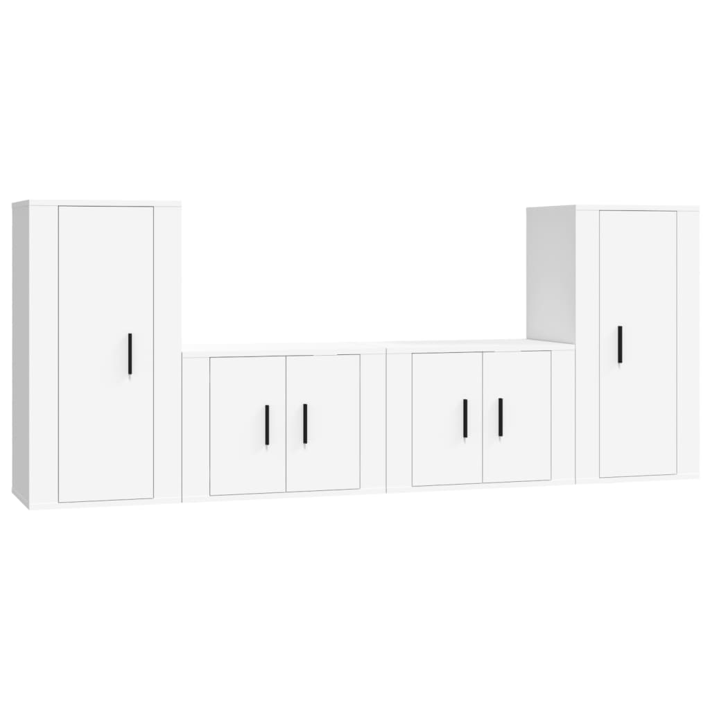 Set di Mobili Porta TV 4 pz Bianco in Legno Multistrato - homemem39