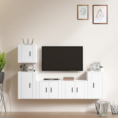 Set di Mobili Porta TV 5 pz Bianco in Legno Multistrato - homemem39