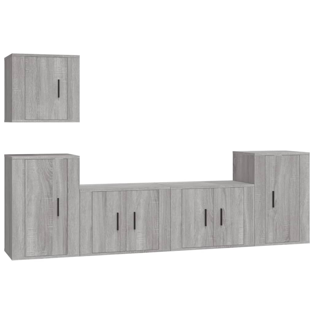 Set di Mobili Porta TV 5 pz Grigio Sonoma in Legno Multistrato - homemem39