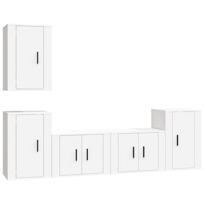 Set di Mobili Porta TV 5 pz Bianco in Legno Multistrato - homemem39