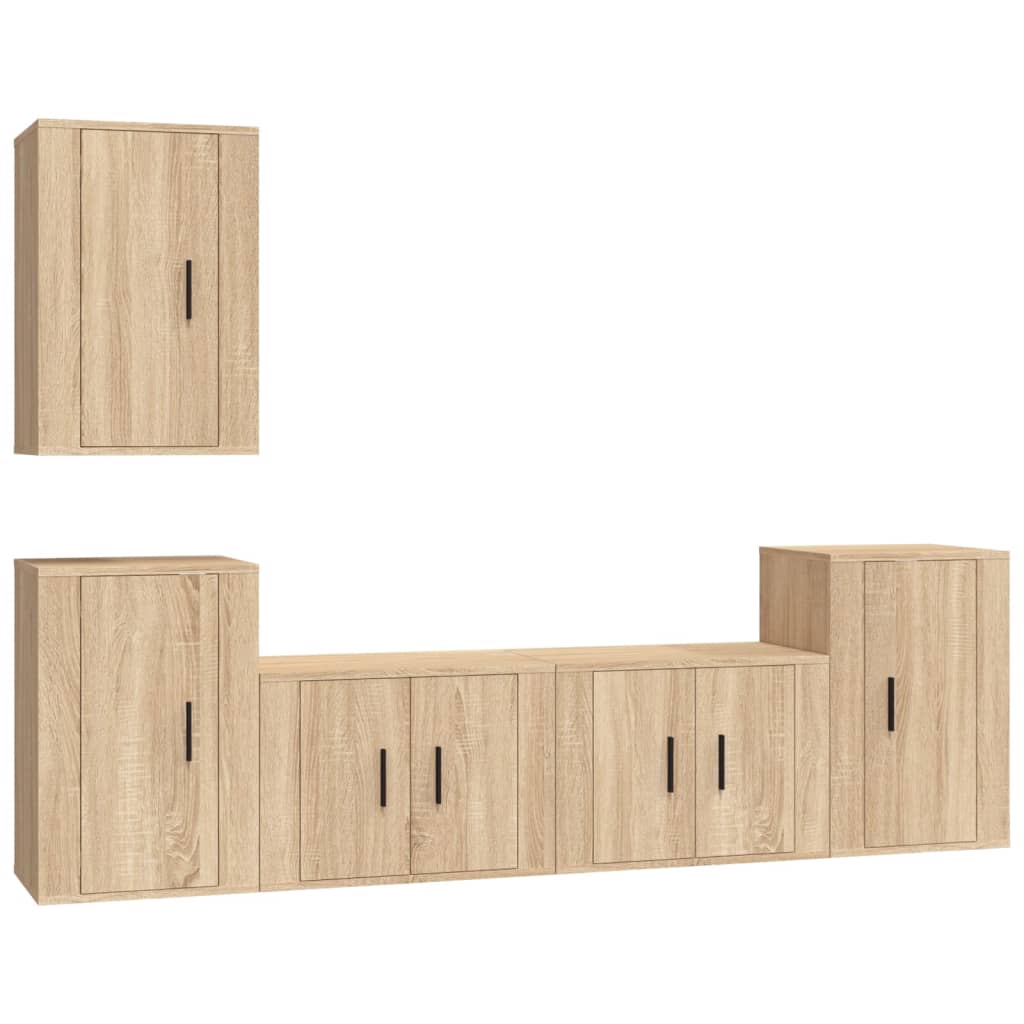 Set di Mobili Porta TV 5 pz Rovere Sonoma in Legno Multistrato - homemem39