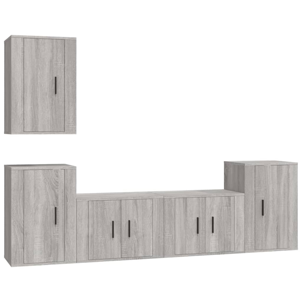 Set di Mobili Porta TV 5 pz Grigio Sonoma in Legno Multistrato - homemem39