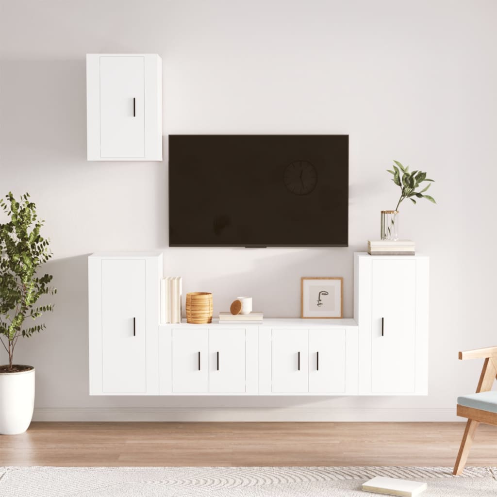 Set di Mobili Porta TV 5 pz Bianco in Legno Multistrato - homemem39