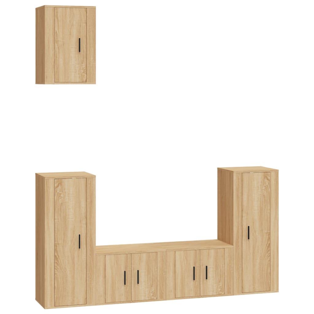 Set di Mobili Porta TV 5 pz Rovere Sonoma in Legno Multistrato - homemem39