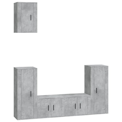 Set di Mobili Porta TV 5 pz Grigio Cemento in Legno Multistrato - homemem39