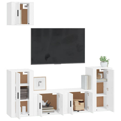 Set di Mobili Porta TV 5 pz Bianco in Legno Multistrato - homemem39