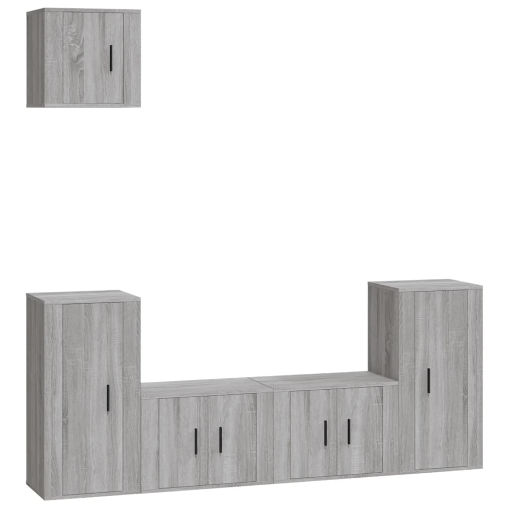 Set di Mobili Porta TV 5 pz Grigio Sonoma in Legno Multistrato - homemem39