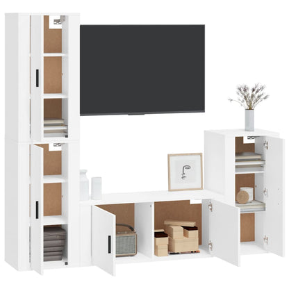 Set di Mobili Porta TV 4 pz Bianco in Legno Multistrato - homemem39