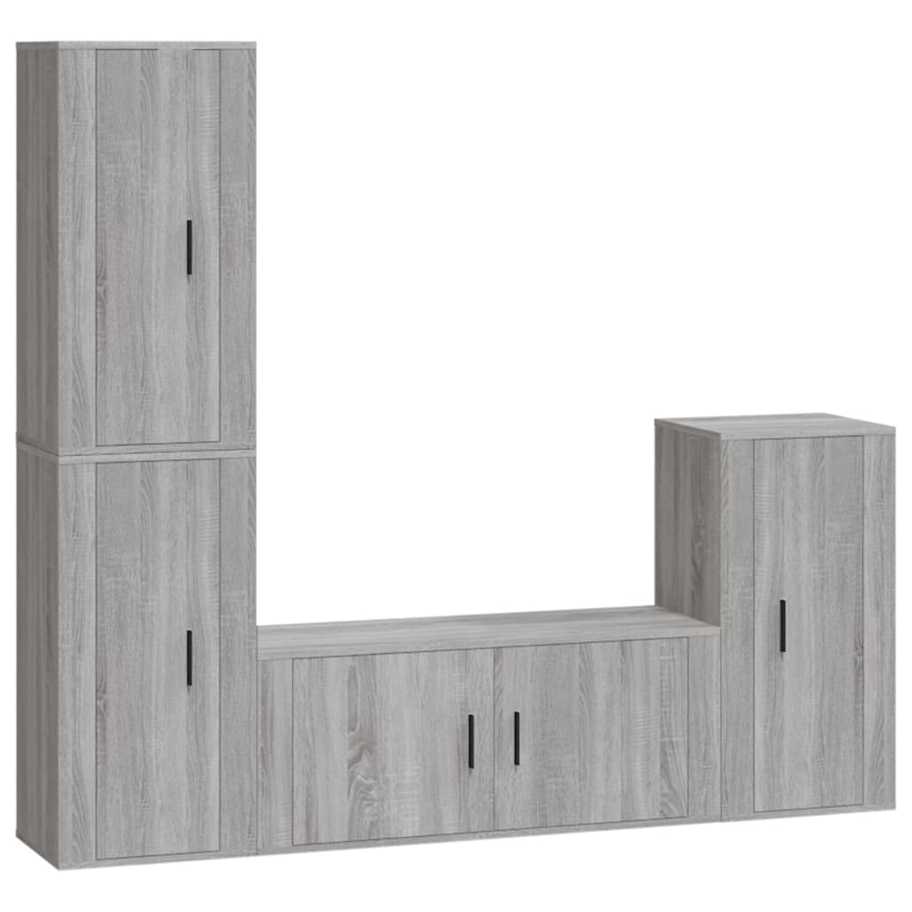 Set di Mobili Porta TV 4 pz Grigio Sonoma in Legno Multistrato - homemem39