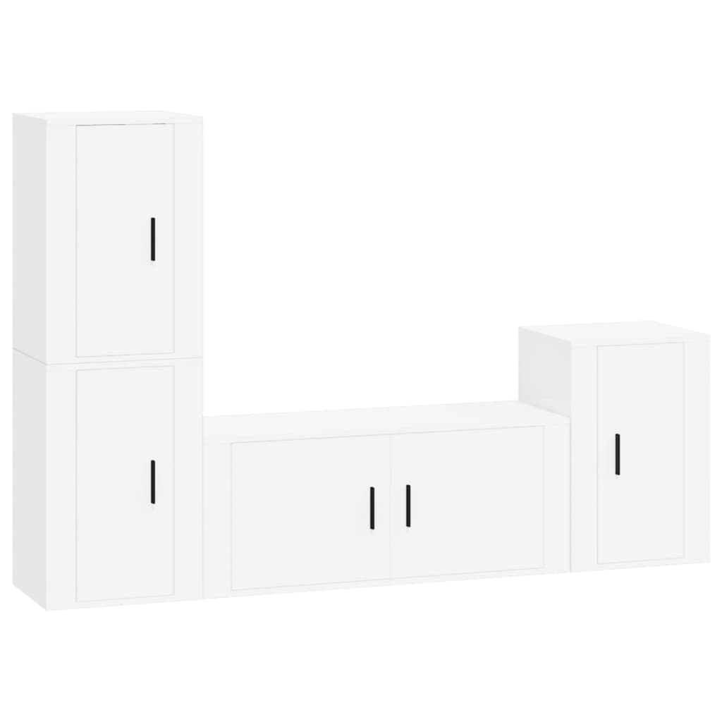 Set di Mobili Porta TV 4 pz Bianco in Legno Multistrato - homemem39