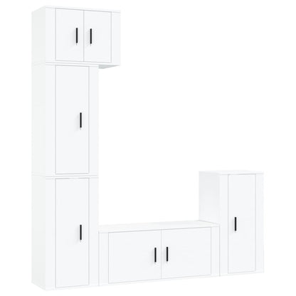 Set di Mobili Porta TV 5 pz Bianco in Legno Multistrato - homemem39