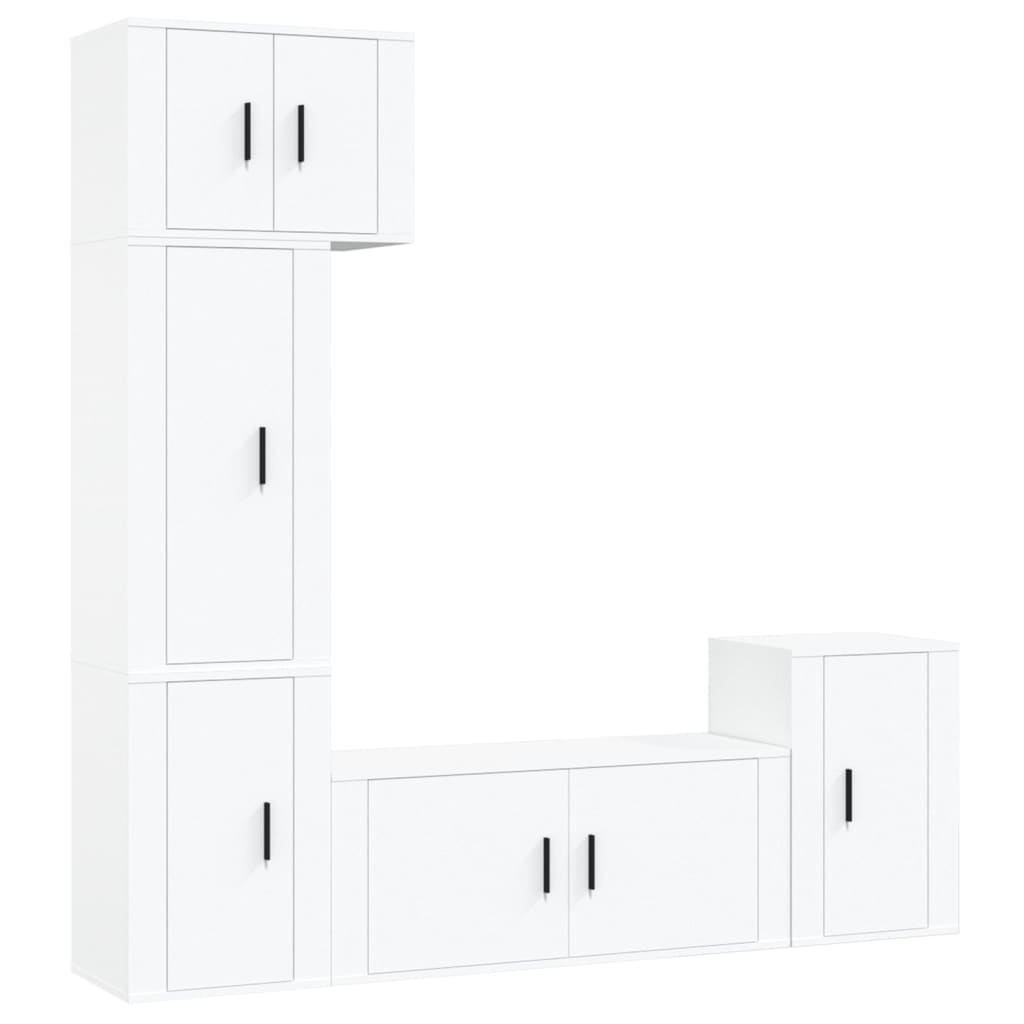 Set di Mobili Porta TV 5 pz Bianco in Legno Multistrato - homemem39