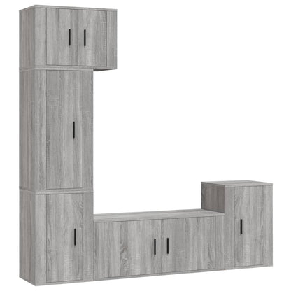 Set di Mobili Porta TV 5 pz Grigio Sonoma in Legno Multistrato - homemem39