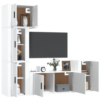 Set di Mobili Porta TV 5 pz Bianco in Legno Multistrato - homemem39