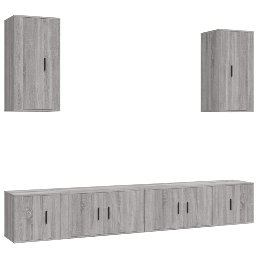 Set di Mobili Porta TV 6 pz Grigio Sonoma in Legno Multistrato - homemem39