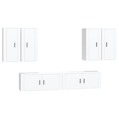 Set di Mobili Porta TV 6 pz Bianco in Legno Multistrato - homemem39