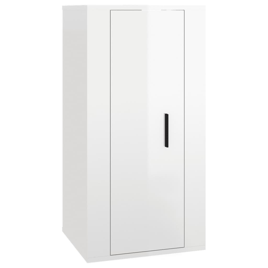 Set di Mobili Porta TV 6 pz Bianco Lucido in Legno Multistrato - homemem39