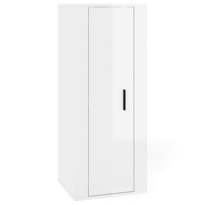 Set di Mobili Porta TV 2 pz Bianco Lucido in Legno Multistrato - homemem39