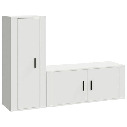 Set di Mobili Porta TV 2 pz Bianco in Legno Multistrato - homemem39