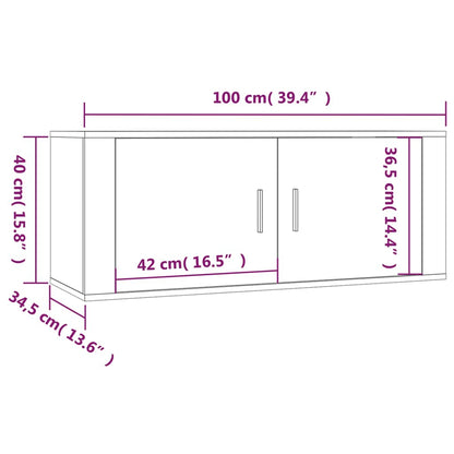 Set di Mobili Porta TV 2 pz Bianco in Legno Multistrato - homemem39