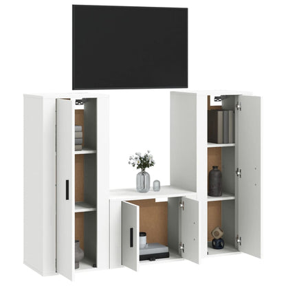 Set Mobili Porta TV 3 pz Bianco in Legno Multistrato - homemem39