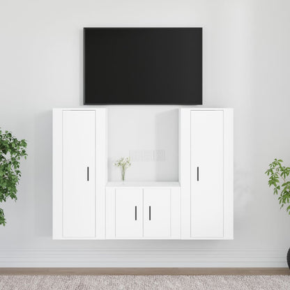 Set Mobili Porta TV 3 pz Bianco in Legno Multistrato - homemem39