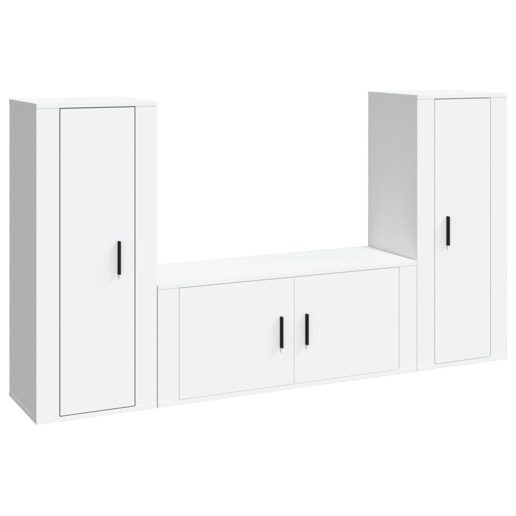 Set Mobili Porta TV 3 pz Bianco in Legno Multistrato - homemem39