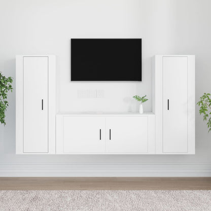 Set Mobili Porta TV 3 pz Bianco in Legno Multistrato - homemem39