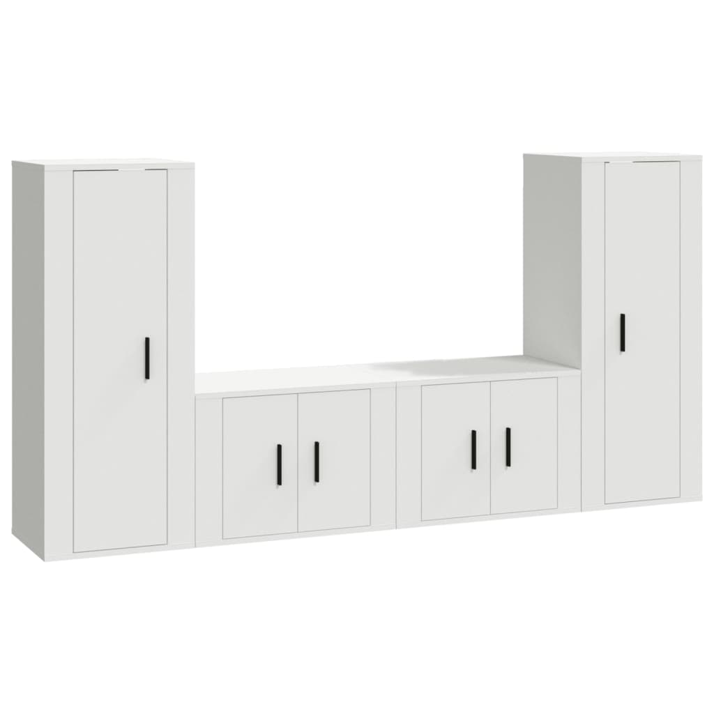 Set di Mobili Porta TV 4 pz Bianco in Legno Multistrato - homemem39