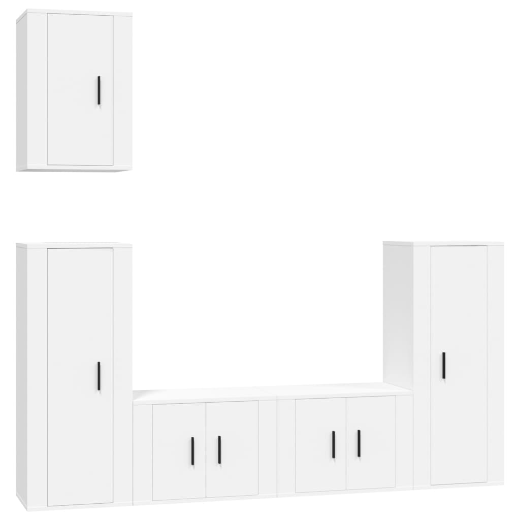 Set di Mobili Porta TV 5 pz Bianco in Legno Multistrato - homemem39