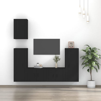 Set di Mobili Porta TV 5 pz Nero in Legno Multistrato - homemem39