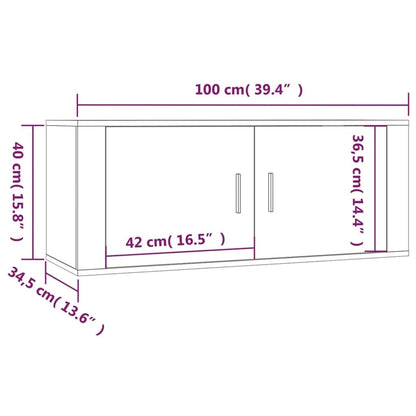 Set di Mobili Porta TV 4 pz Grigio Cemento in Legno Multistrato - homemem39