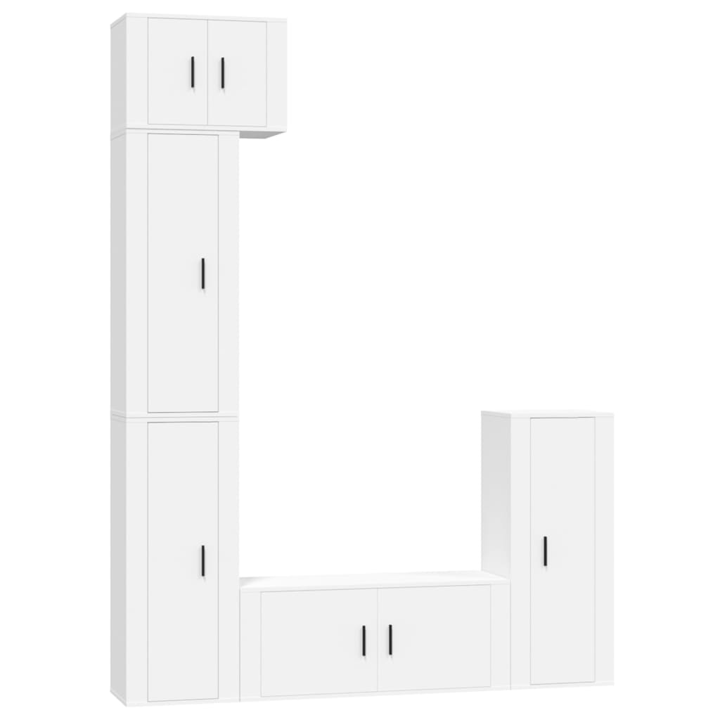 Set di Mobili Porta TV 5 pz Bianco in Legno Multistrato - homemem39