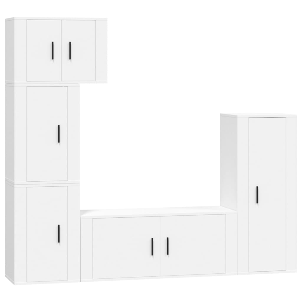 Set di Mobili Porta TV 5 pz Bianco in Legno Multistrato - homemem39