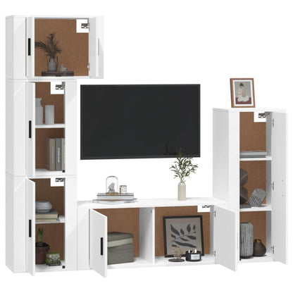 Set di Mobili Porta TV 5 pz Bianco in Legno Multistrato - homemem39