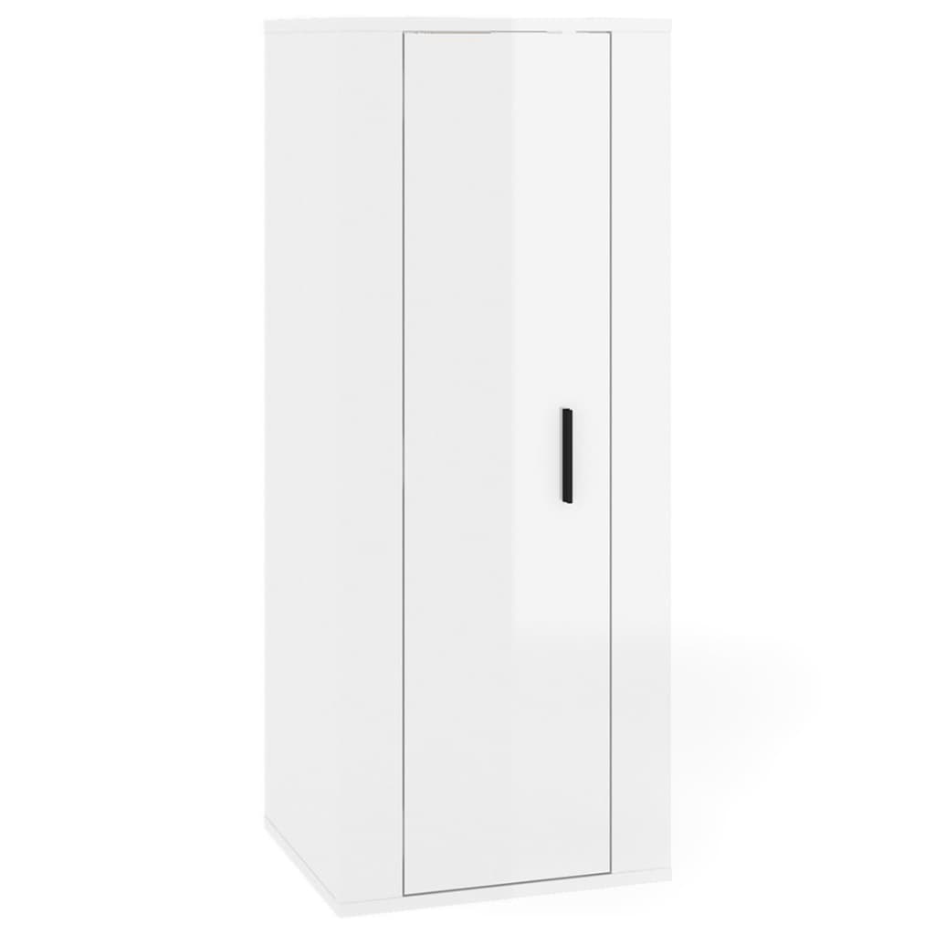 Set di Mobili Porta TV 7 pz Bianco Lucido in Legno Multistrato - homemem39