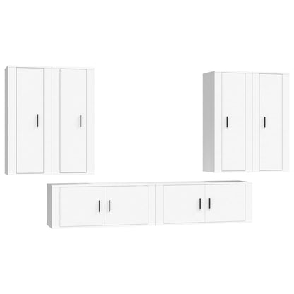 Set di Mobili Porta TV 6 pz Bianco in Legno Multistrato - homemem39