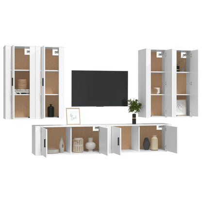 Set di Mobili Porta TV 6 pz Bianco in Legno Multistrato - homemem39