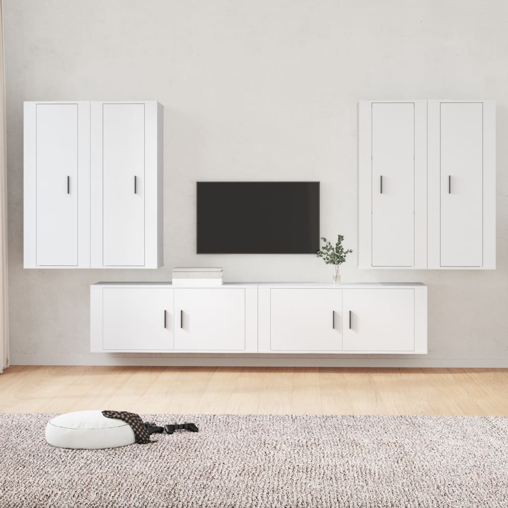 Set di Mobili Porta TV 6 pz Bianco in Legno Multistrato - homemem39