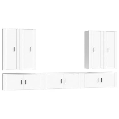 Set di Mobili Porta TV 7 pz Bianco in Legno Multistrato - homemem39