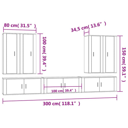 Set di Mobili Porta TV 7 pz Bianco in Legno Multistrato - homemem39