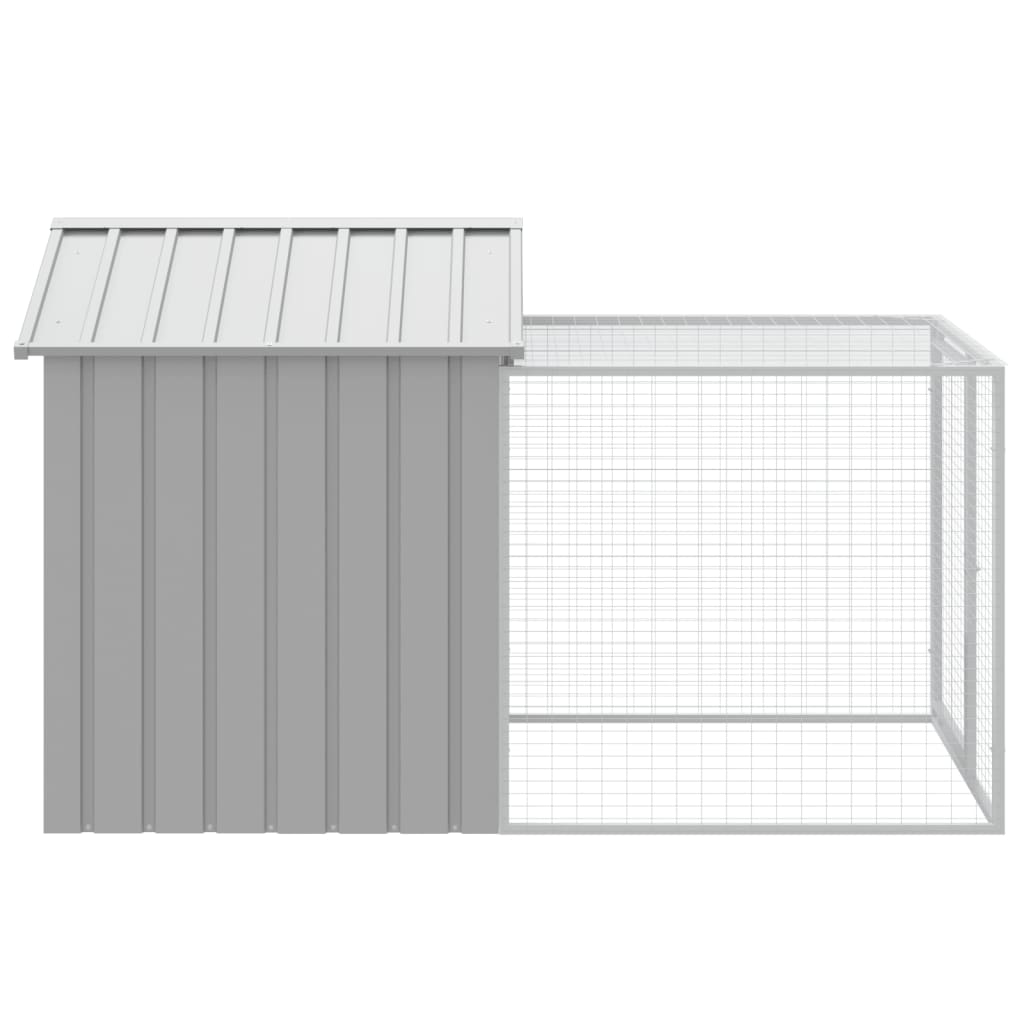 Pollaio Area Corsa Grigio Chiaro 117x201x123 cm Acciaio Zincato - homemem39